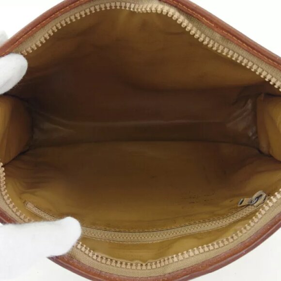 CELINE Clutch Bag Macadam Beige PVC x Leather Authentic - Picture 7 of 10